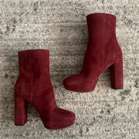 Michael Kors Burgundy Suede Platform Booties - Picture 4 of 4